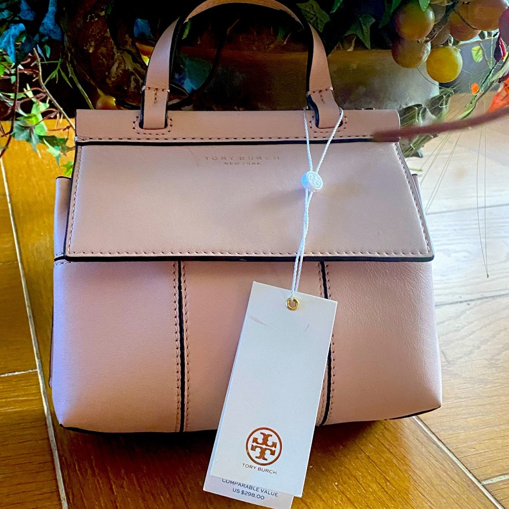 Tory Burch Pink Block T Mini Satchel